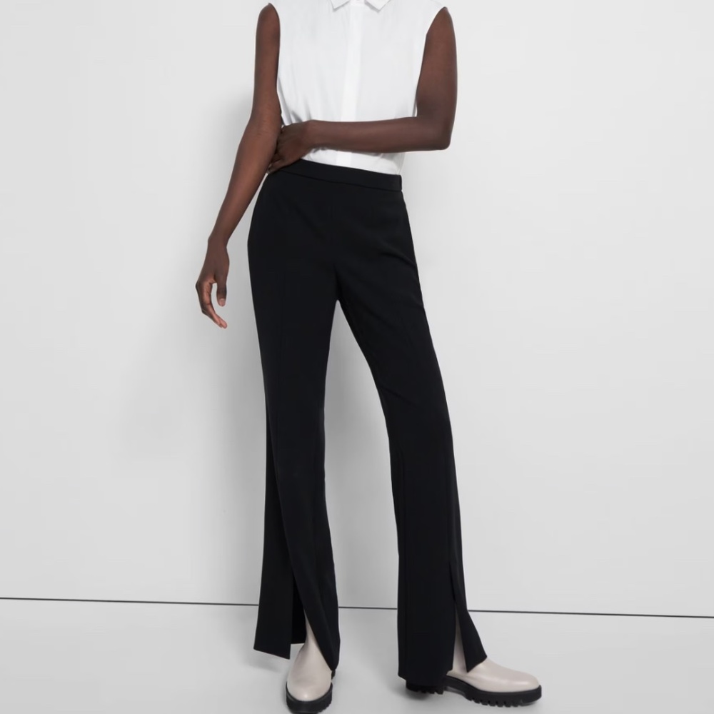 Theory split hem soft dress pants